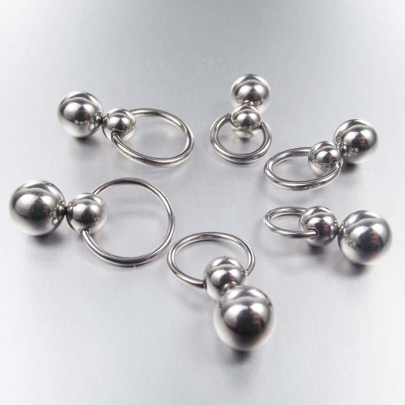 Stainless Steel Double Ball Cu - Nipple Bar Curved ulasan dan harga